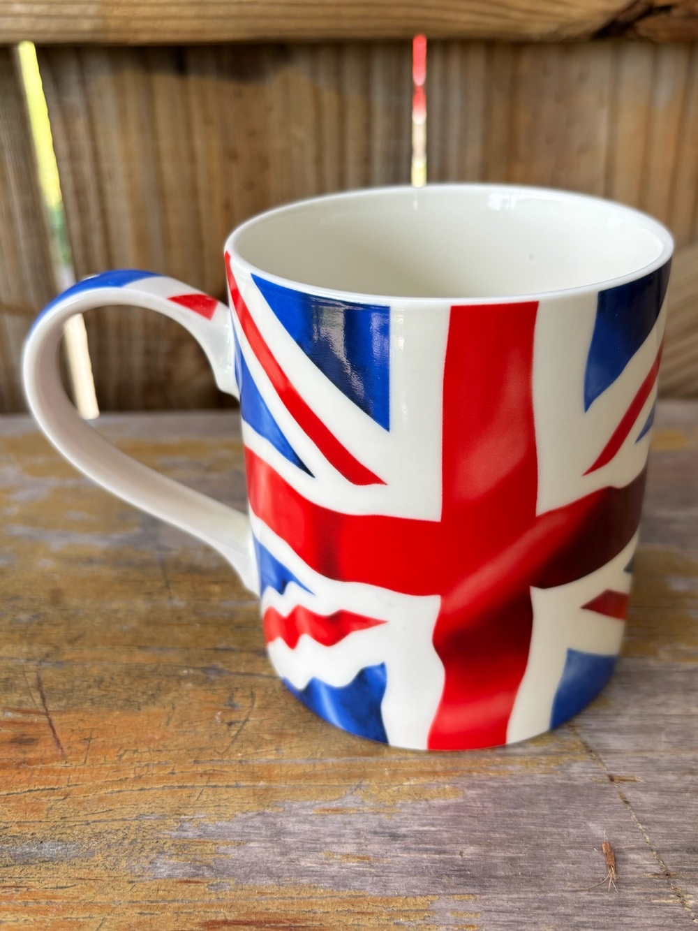 Kent Pottery Union Jack British Flag Red White & Blue Porcelain Mug